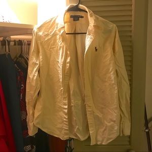 Ralph Lauren yellow stripe Oxford button down